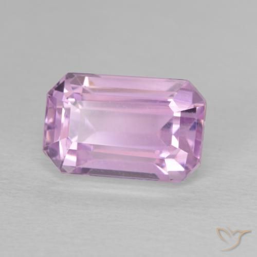 4.05 ct Pink Kunzite Stone, Natural Kunzite in Octagon Step Cut Shape for Sale