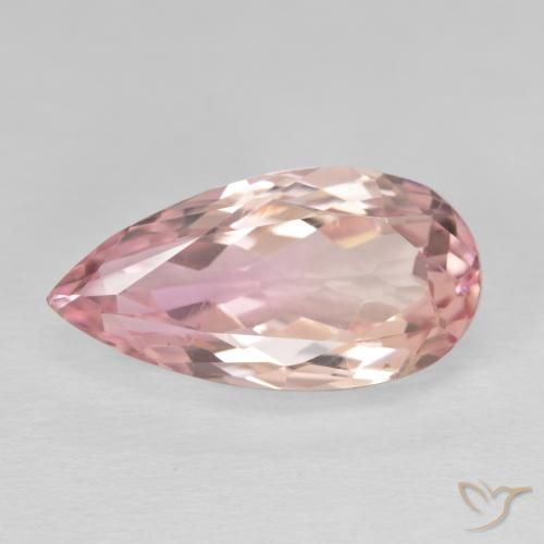 11.50ct Natural Orange Pink Kunzite, Pear Shape, VVS-VS