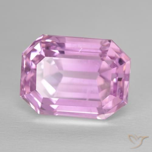 17.67 ct Pink Kunzite Stone, Natural Kunzite in Octagon Step Cut Shape for Sale