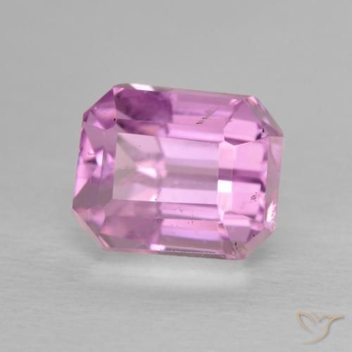 2.49 ct Pink Kunzite Stone, Natural Kunzite in Octagon Step Cut Shape for Sale