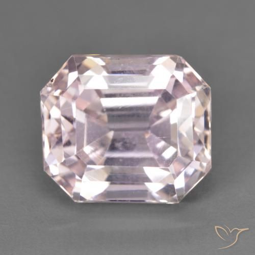 5.69ct Natural Flamingo Pink Kunzite, Emerald Cut, VS