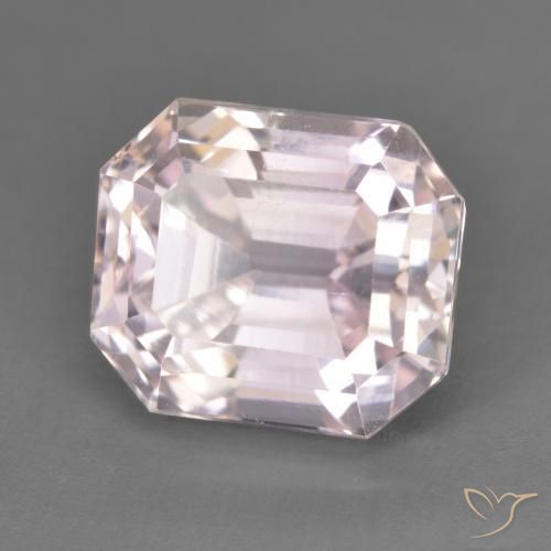 5.69 ct Pink Kunzite Stone, Natural Kunzite in Octagon Step Cut Shape for Sale