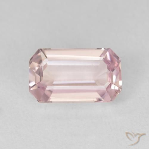2.53ct Natural Light Rose Pink Kunzite, Emerald Cut, VS