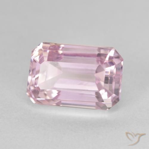 6.66 ct Pink Kunzite Stone, Natural Kunzite in Octagon Step Cut Shape for Sale