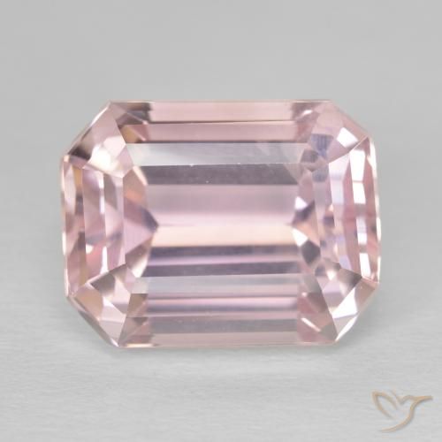 13.23ct Natural Light Pink Kunzite, Emerald Cut, VS