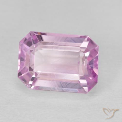 7.13 ct Pink Kunzite Stone, Natural Kunzite in Octagon Step Cut Shape for Sale