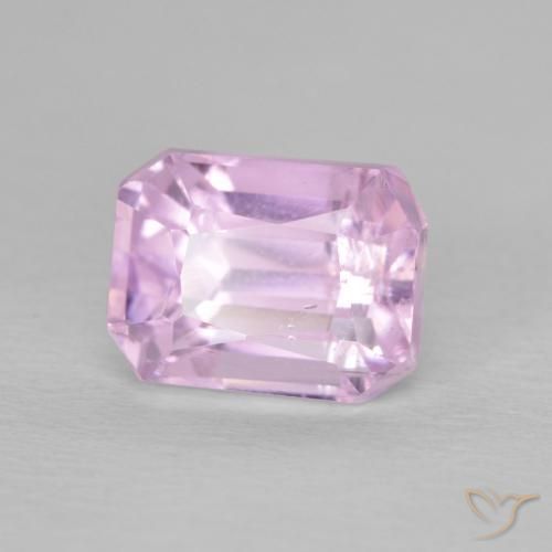 3.43 ct Pink Kunzite Stone, Natural Kunzite in Octagon Step Cut Shape for Sale