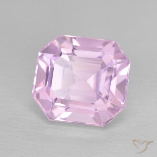 6.53 ct Pink Kunzite Stone, Natural Kunzite in Octagon Step Cut Shape for Sale