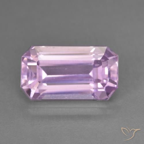 6.06ct Natural Medium Pink Kunzite, Emerald Cut, VVS-VS