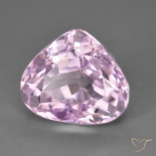 9.37 ct Pink Kunzite Stone, Natural Kunzite in Pear Facet Shape for Sale