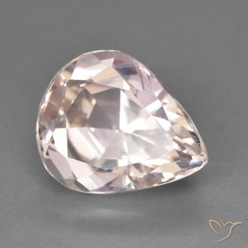 8.23 ct Pink Kunzite Stone, Natural Kunzite in Pear Facet Shape for Sale