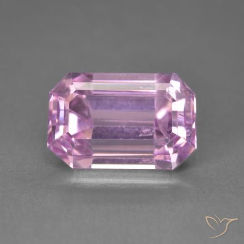 6.48ct Natural Very Light Royal Purple Pink Kunzite, Emerald Cut, VS