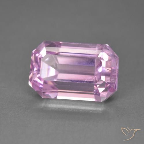 6.48 ct Pink Kunzite Stone, Natural Kunzite in Octagon Step Cut Shape for Sale