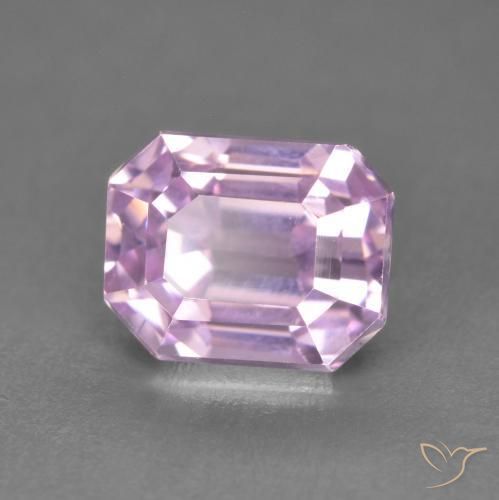 3.41 ct Pink Kunzite Stone, Natural Kunzite in Octagon Step Cut Shape for Sale