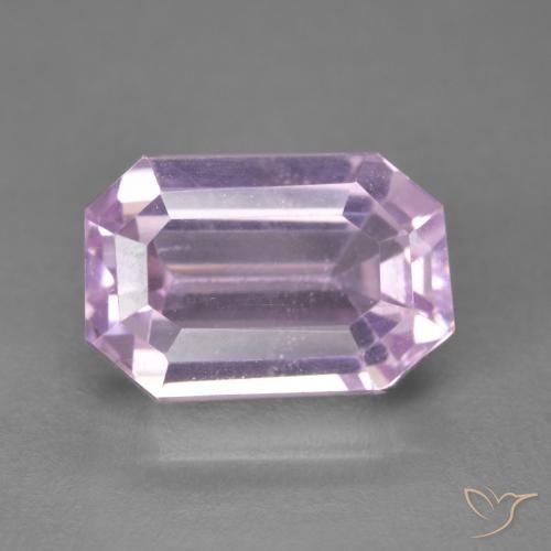 7.61ct Natural Medium Light-Pink Kunzite, Emerald Cut, VVS