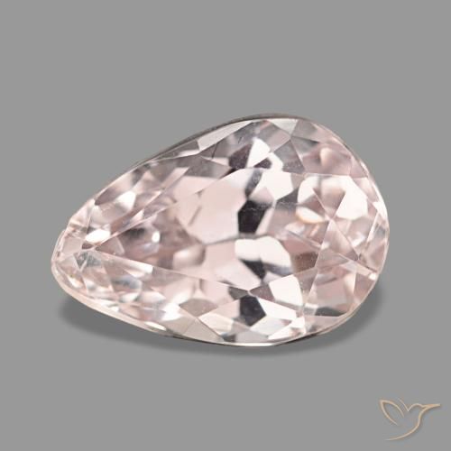 3.48 ct Pink Kunzite Gemstone, Kunzite Gem in Pear Facet Shape for Sale.