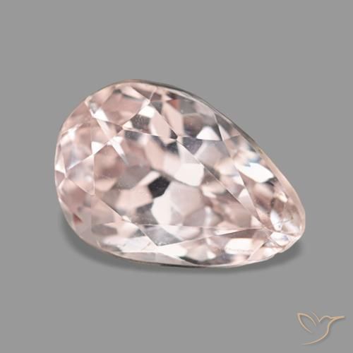 3.48 ct Pink Kunzite Stone, Natural Kunzite in Pear Facet Shape for Sale