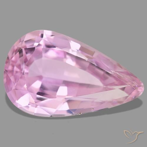 24.32 ct Pink Kunzite Stone, Natural Kunzite in Pear Facet Shape for Sale