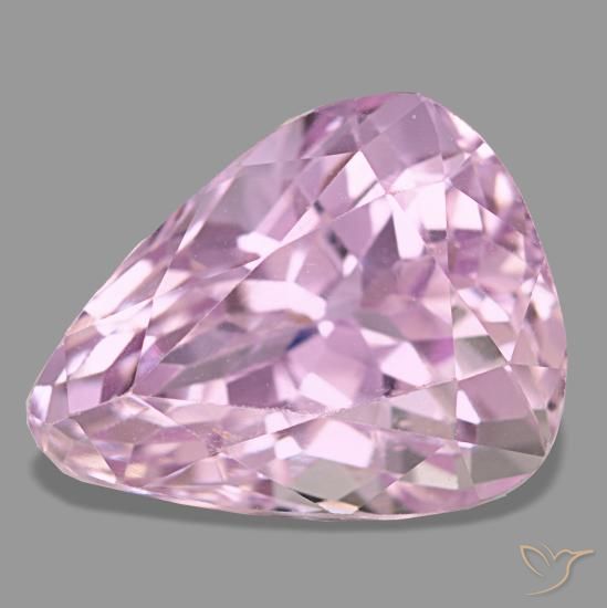 7.38 ct Pink Kunzite Gemstone, Kunzite Gem in Pear Facet Shape for Sale.