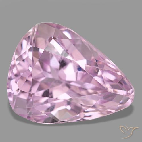 7.38 ct Pink Kunzite Stone, Natural Kunzite in Pear Facet Shape for Sale