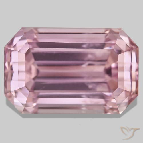 61.71 ct Pink Kunzite Gemstone, Kunzite Gem in Octagon Step Cut Shape for Sale.