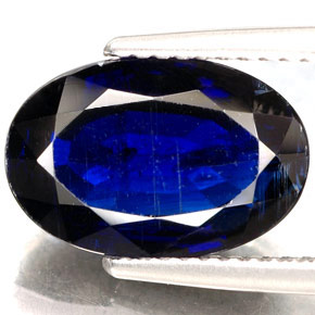 5.74 ct Blue Kyanite Gemstone, Kyanite Gem in Oval Facet Shape for Sale.