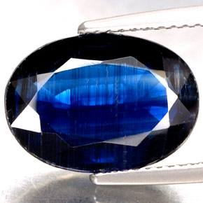 6.50 ct Blue Kyanite Gemstone, Kyanite Gem in Oval Facet Shape for Sale.