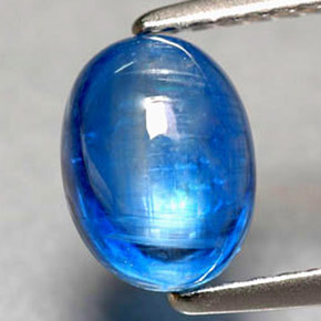 1.92 ct Blue Kyanite Gemstone, Kyanite Gem in Oval Cabochon Shape for Sale.