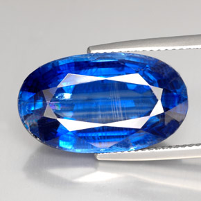 17.01 ct Blue Kyanite Gemstone, Kyanite Gem in Oval Facet Shape for Sale.