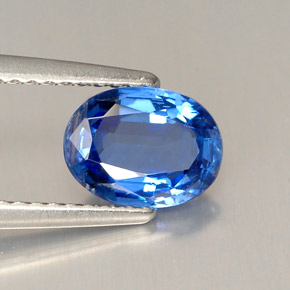 1.45 ct Blue Kyanite Gemstone, Kyanite Gem in Oval Facet Shape for Sale.