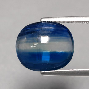 4.55 ct Blue Kyanite Gemstone, Kyanite Gem in Oval Cabochon Shape for Sale.