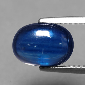 3.77 ct Blue Kyanite Gemstone, Kyanite Gem in Oval Cabochon Shape for Sale.