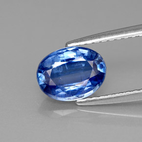 1.57 ct Blue Kyanite Gemstone, Kyanite Gem in Oval Facet Shape for Sale.