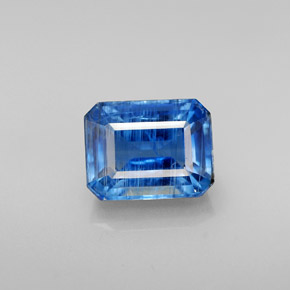 3.42 ct Blue Kyanite Gemstone, Kyanite Gem in Octagon Facet Shape for Sale.