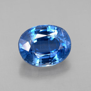 3.46 ct Blue Kyanite Gemstone, Kyanite Gem in Oval Facet Shape for Sale.