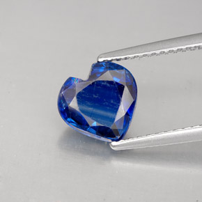 2.19 ct Blue Kyanite Gemstone, Kyanite Gem in Heart Facet Shape for Sale.