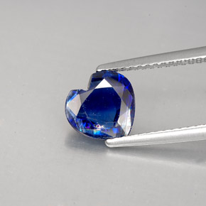1.71 ct Blue Kyanite Gemstone, Kyanite Gem in Heart Facet Shape for Sale.