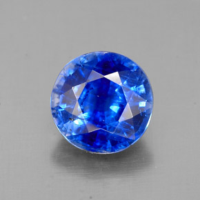 1.62 ct Blue Kyanite Gemstone, Kyanite Gem in Round Facet Shape for Sale.