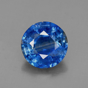 1.58 ct Blue Kyanite Gemstone, Kyanite Gem in Round Facet Shape for Sale.