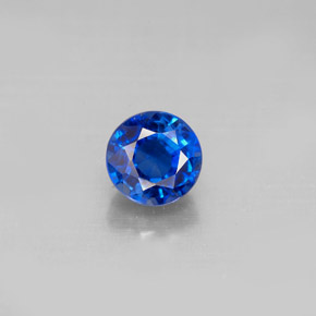 1.31 ct Blue Kyanite Gemstone, Kyanite Gem in Round Facet Shape for Sale.