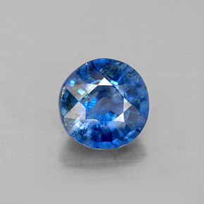 1.05 ct Blue Kyanite Gemstone, Kyanite Gem in Round Facet Shape for Sale.