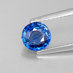 1.21 ct Blue Kyanite Gemstone, Kyanite Gem in Round Facet Shape for Sale.
