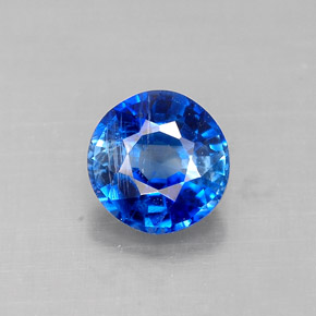 0.81 ct Blue Kyanite Gemstone, Kyanite Gem in Round Facet Shape for Sale.