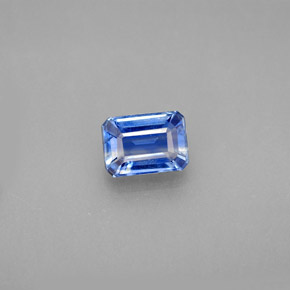 1.28 ct Blue Kyanite Gemstone, Kyanite Gem in Octagon Facet Shape for Sale.