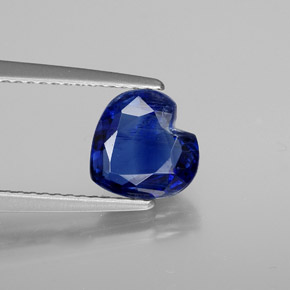 1.84 ct Blue Kyanite Gemstone, Kyanite Gem in Heart Facet Shape for Sale.