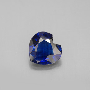 1.69 ct Blue Kyanite Gemstone, Kyanite Gem in Heart Facet Shape for Sale.