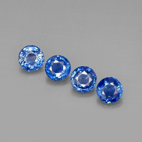 4.04 ct Blue Kyanite Gemstone, Kyanite Gem in Round Facet Shape for Sale.