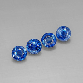 4.22 ct Blue Kyanite Gemstone, Kyanite Gem in Round Facet Shape for Sale.