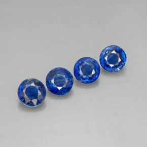 4.20 ct Blue Kyanite Gemstone, Kyanite Gem in Round Facet Shape for Sale.