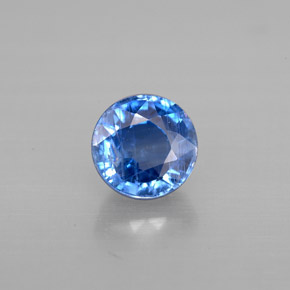 1.24 ct Blue Kyanite Gemstone, Kyanite Gem in Round Facet Shape for Sale.
